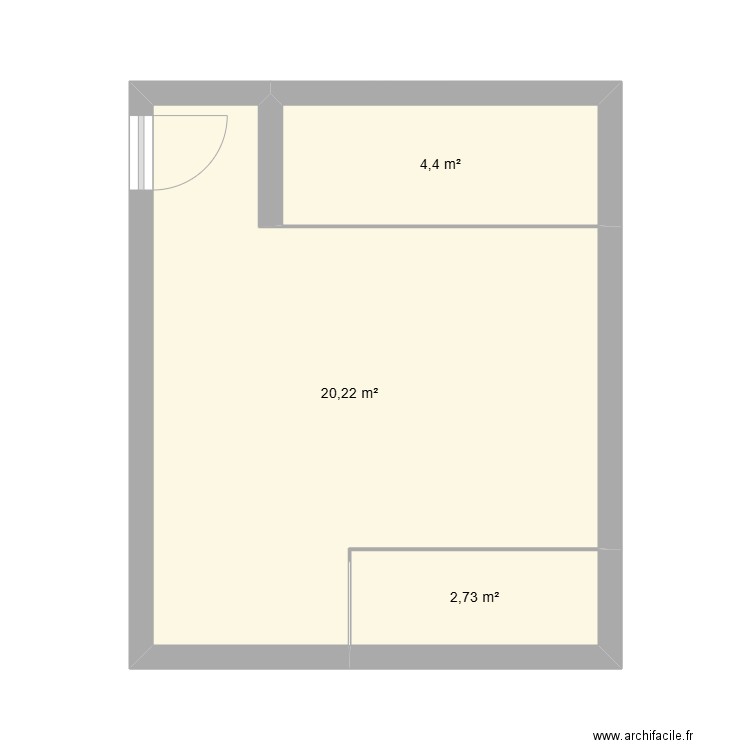 bureau IT. Plan de 3 pièces et 27 m2