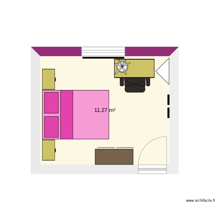 plan 1. Plan de 1 pièce et 11 m2