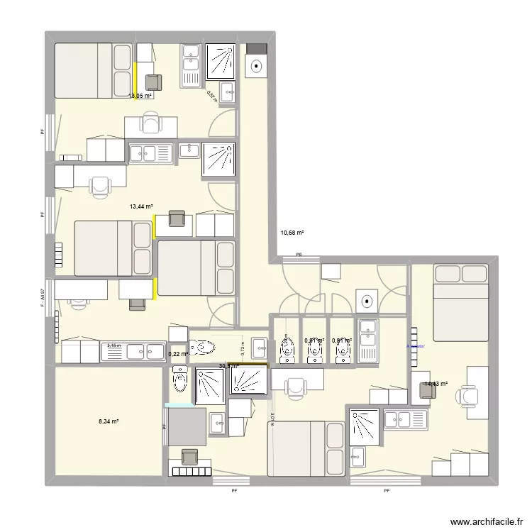 CEDRIC E7 V2.3. Plan de 9 Pièces et 92 m²