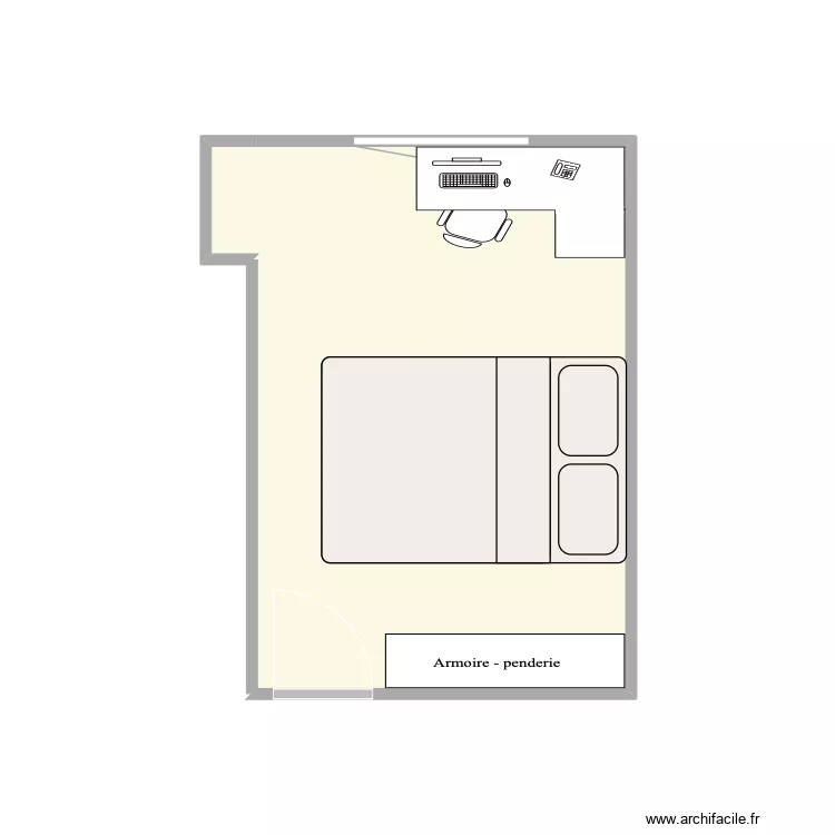 Chambre L v2. Plan de 1 et 10 m² Chambre L v2. Plan de 1 et 10 m²