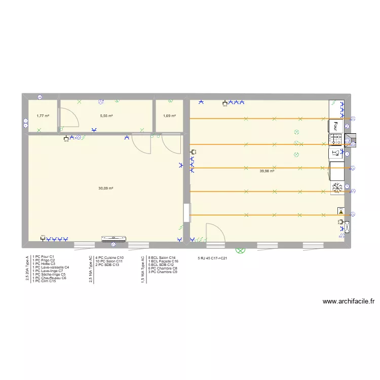 Maison Electricit&eacute; Simple. Plan de 