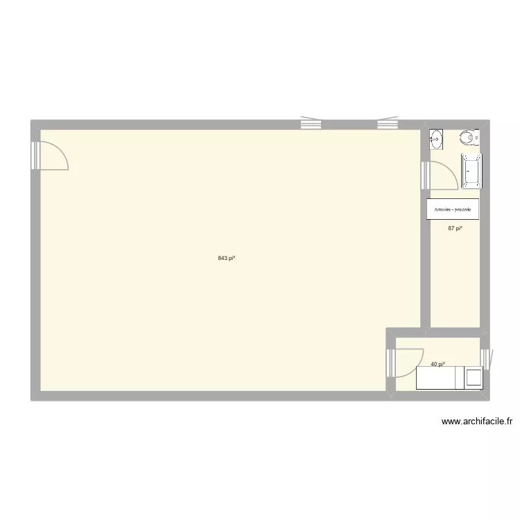 sous sol. Plan de 3  et 90 m²
