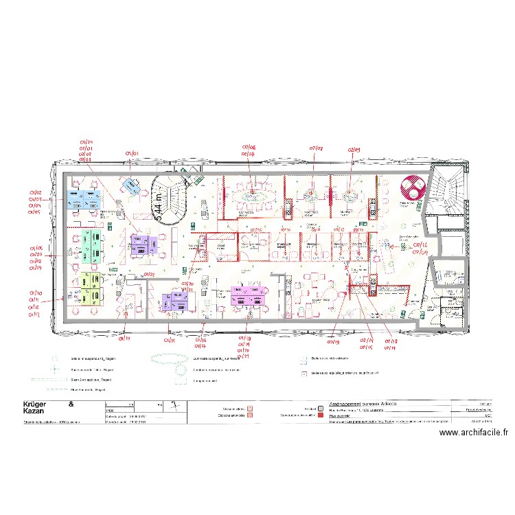 LS Flon - améngaement actuel. Plan de 2 pièces et 389 m2