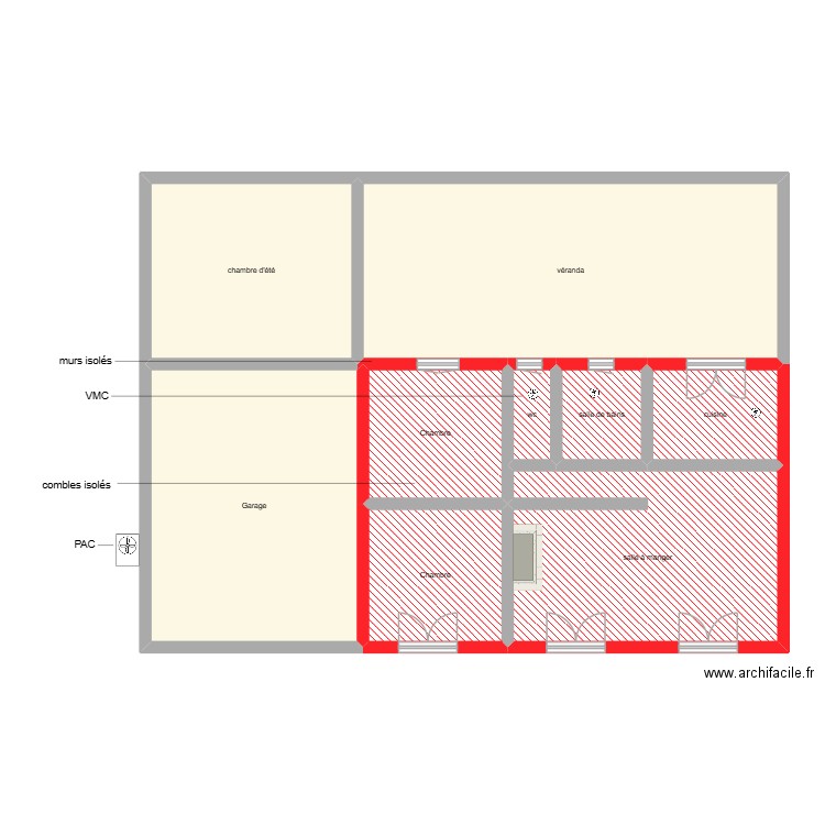 GUYET Sabine étape 1. Plan de 9 pièces et 154 m2