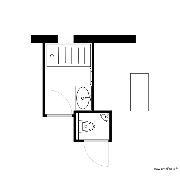 CHAPELON. Plan de 2 pièces et 4 m2