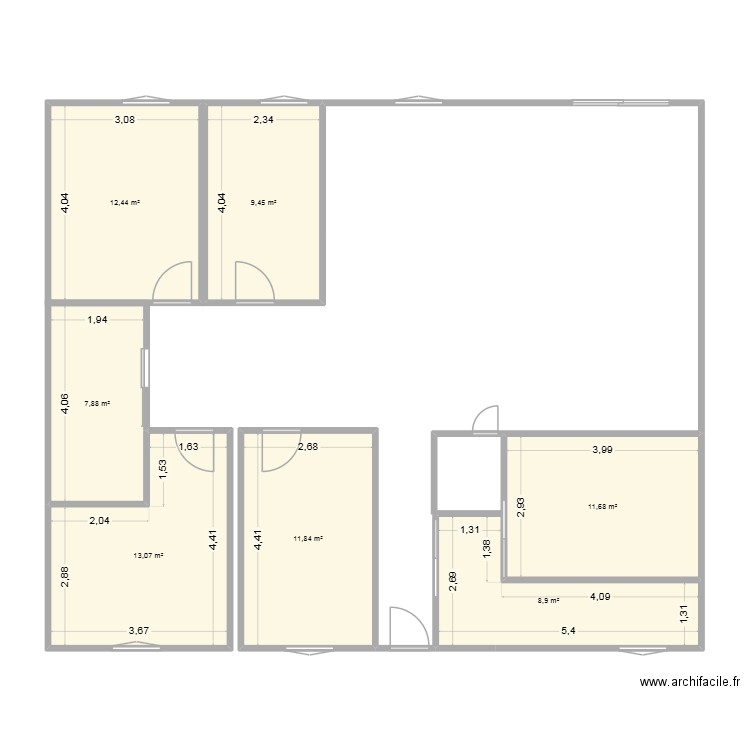 home. Plan de 7 pièces et 75 m2
