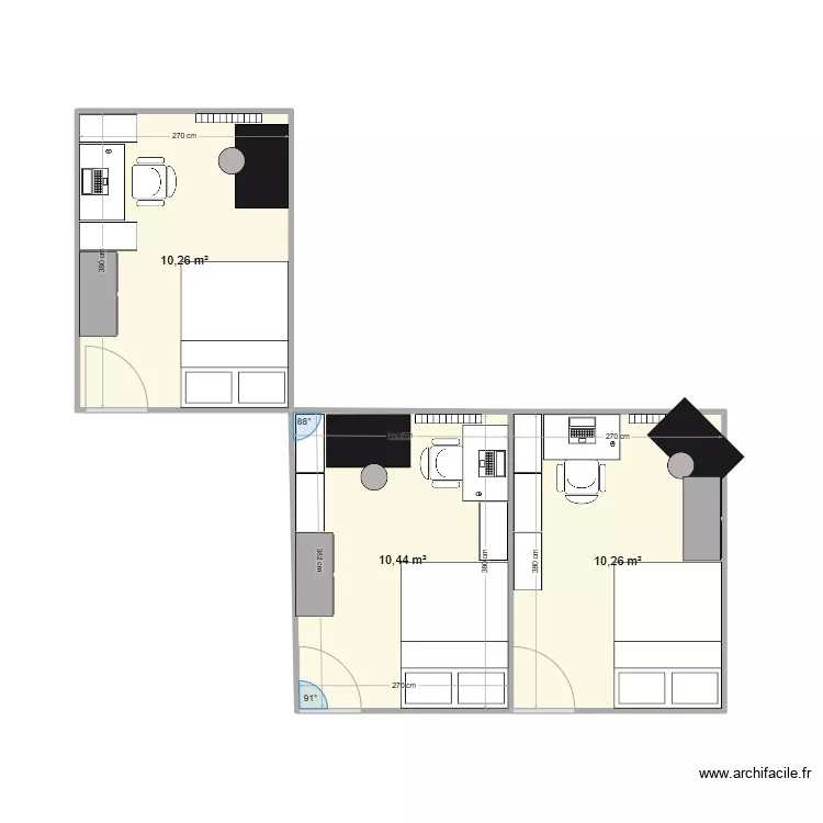 Chambre Mariette . Plan de 