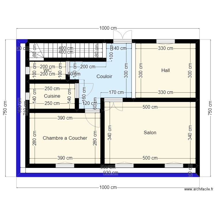 Plan de Terrain 7.5mx10m Client 26 22 39 89 V2. Plan de 8 pièces et 60 m2