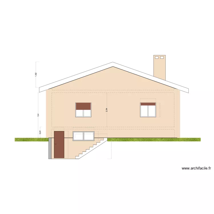 Verch&egrave;res 18a - Fa&ccedil;ade Est r&eacute;nov&eacute;e. Plan de 