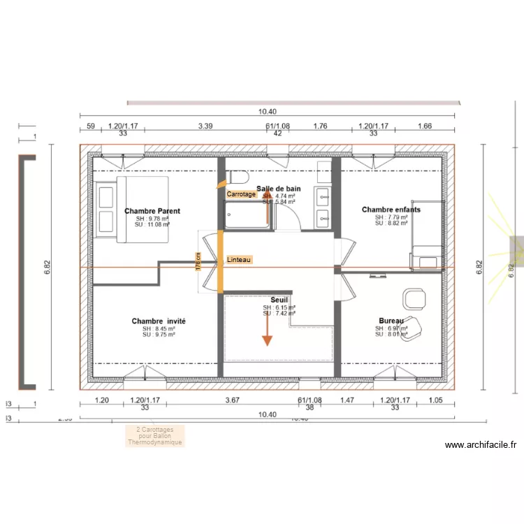 Emilien - Ma&ccedil;onnerie. Plan de 