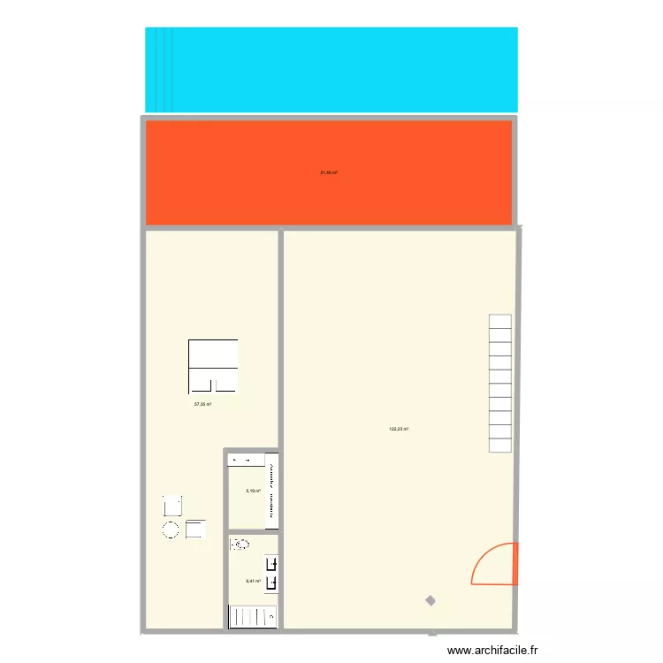 option 1 Nativa. Plan de 5  et 243 m²