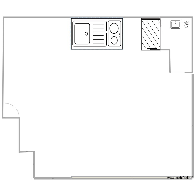 salle de bain. Plan de 5 pièces et 24 m2