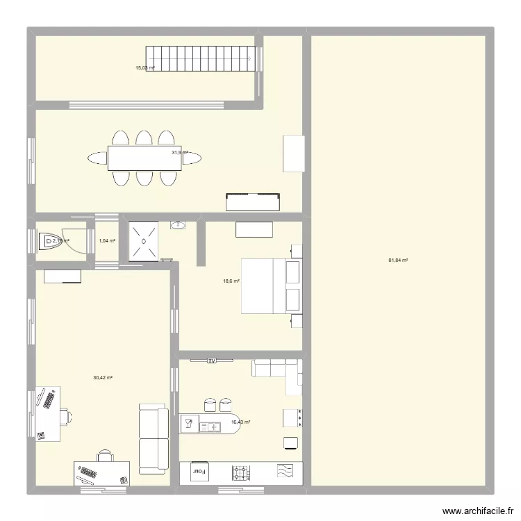burequ 2. Plan de 8  et 197 m²