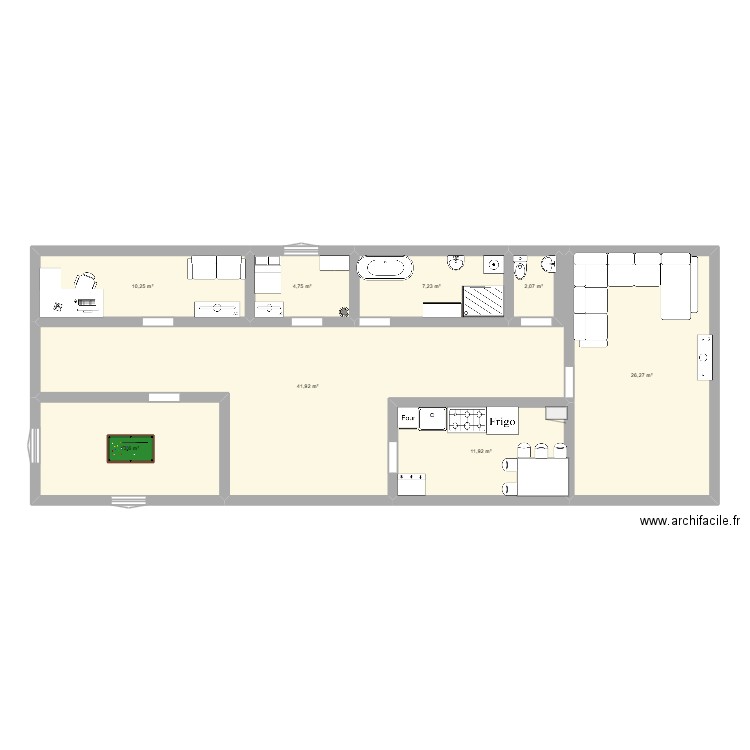 plan. Plan de 8 pièces et 118 m2