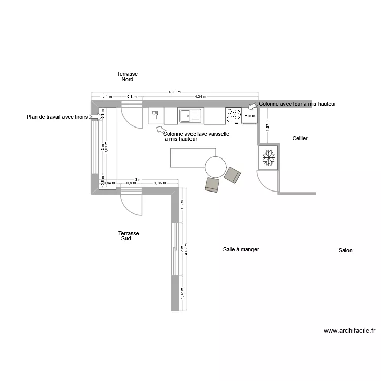 Cuisine. Plan de 