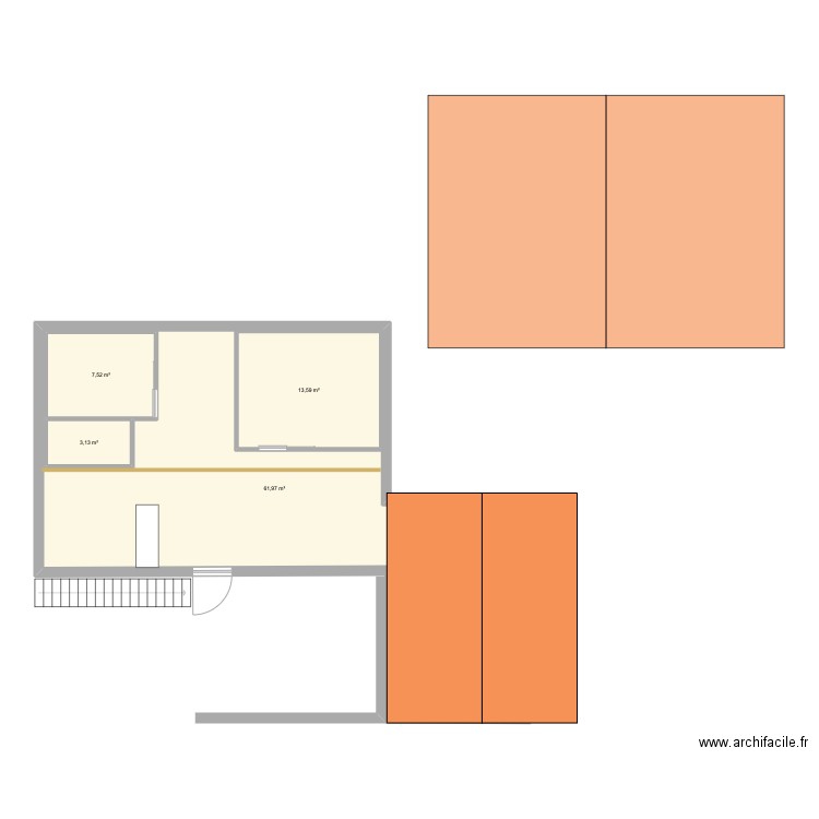 Comble Lugrin. Plan de 4 pièces et 113 m2