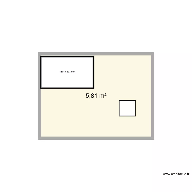 D&eacute;coupes M&eacute;dium19mm. Plan de 1  et 6 m²