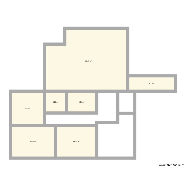 Fontarabie. Plan de 7 pièces et 84 m2