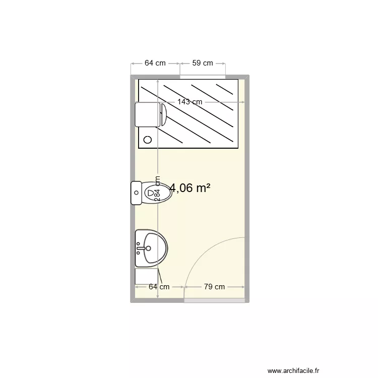Salle de Bain. Plan de 