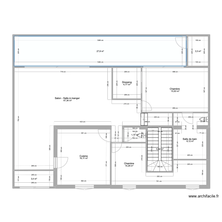 montchat 1er etage - Plan d'origine - travaux. Plan de 