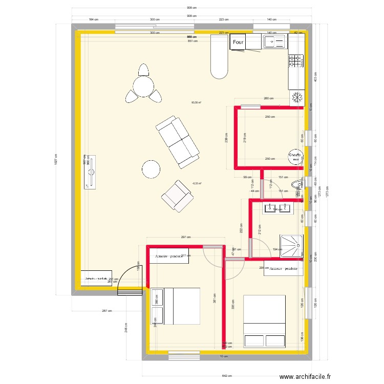 Plain-pied-Merlevenez. (projet 2).. Plan de 0 pièce et 0 m2