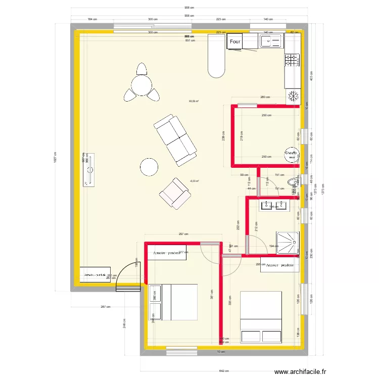 Plain-pied-Merlevenez. (projet 2).. Plan de 