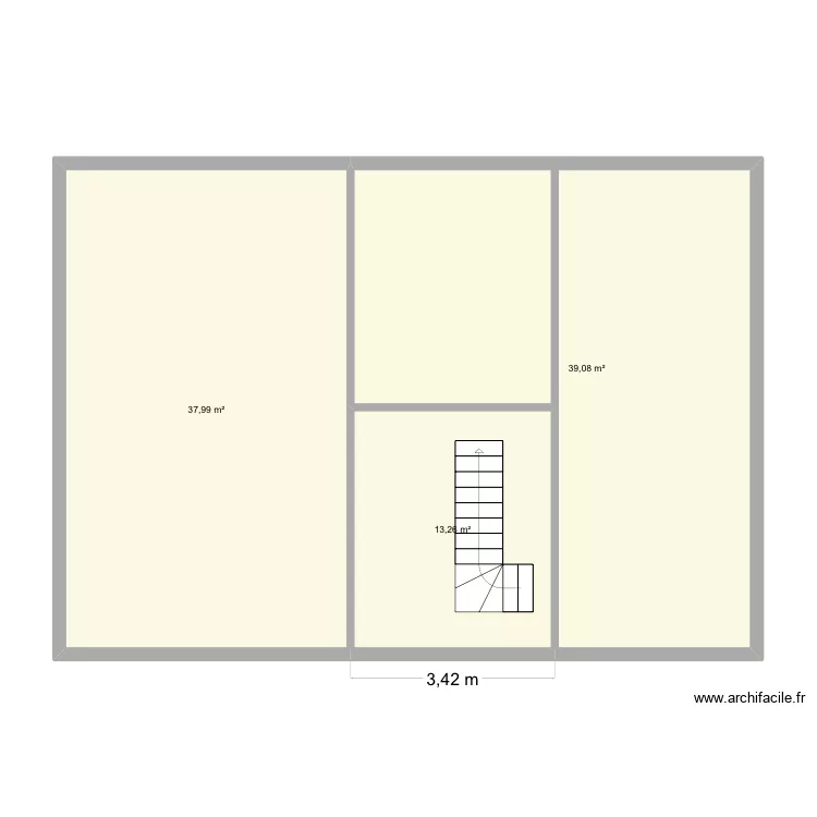 Maison Steve. Plan de 3  et 90 m²