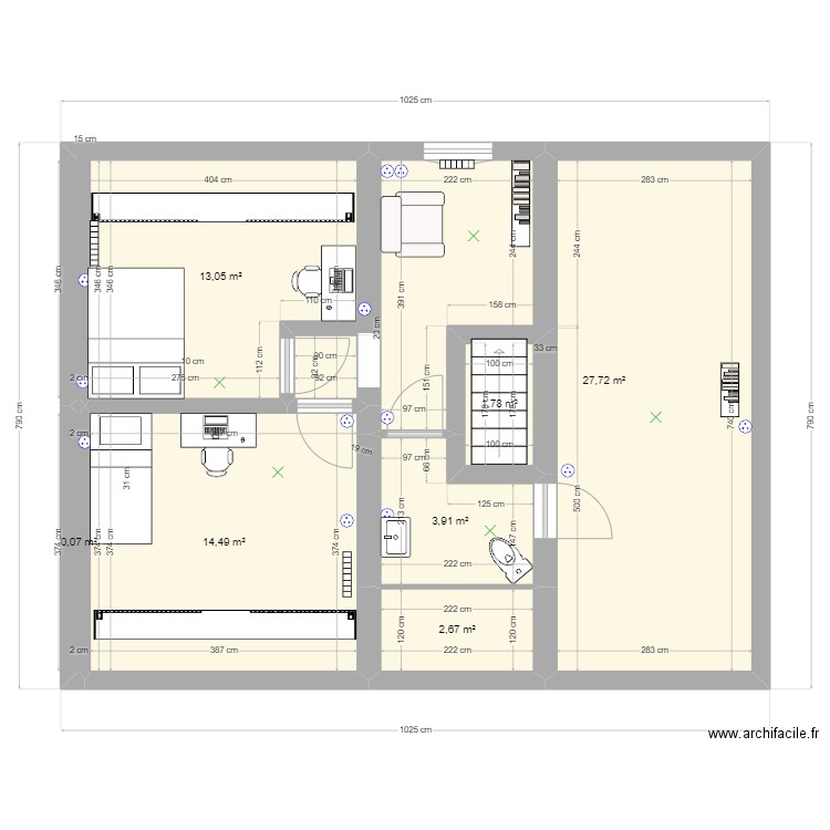 grenier filles 2024 01 29. Plan de 0 pièce et 0 m2