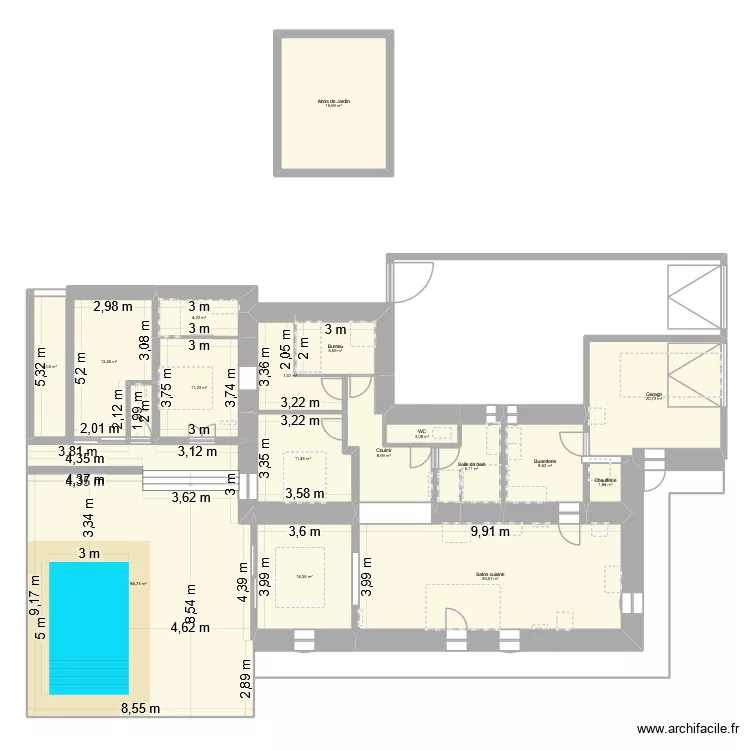 mascaras final. Plan de 18  et 269 m²