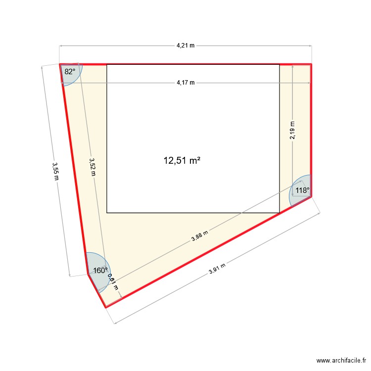 Cabanon parking. Plan de 1 pièce et 13 m2