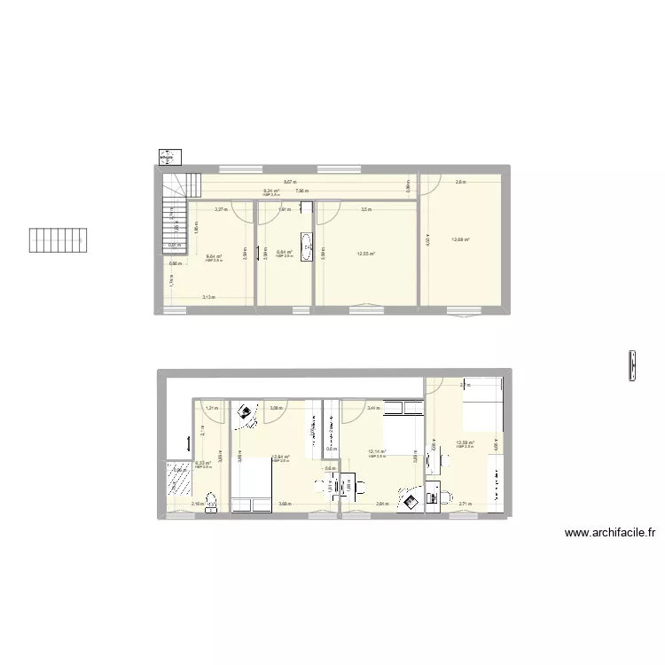 Plan &eacute;tage 1. Plan de 