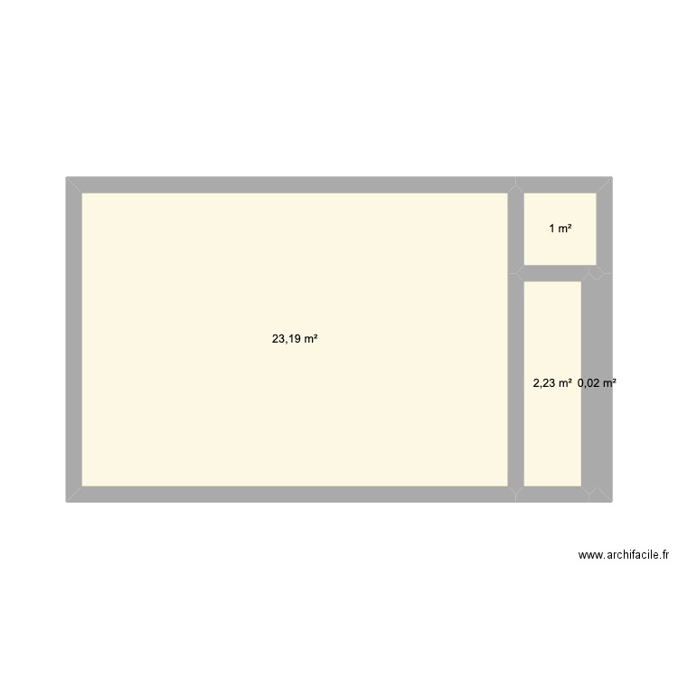 piscine avec plage. Plan de 4 pièces et 26 m2