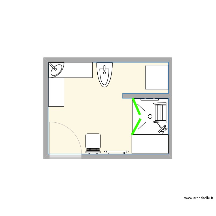 PETIT ANDREE. Plan de 1 pièce et 5 m2