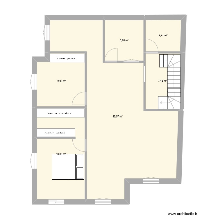 maison sidi bouzid. Plan de 9 pièces et 93 m2