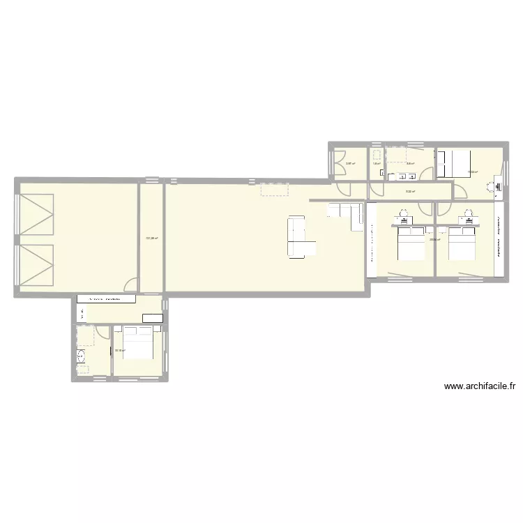 maison 2. Plan de 8  et 87 m²