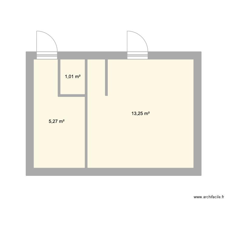 Lan. Plan de 3 pièces et 20 m2