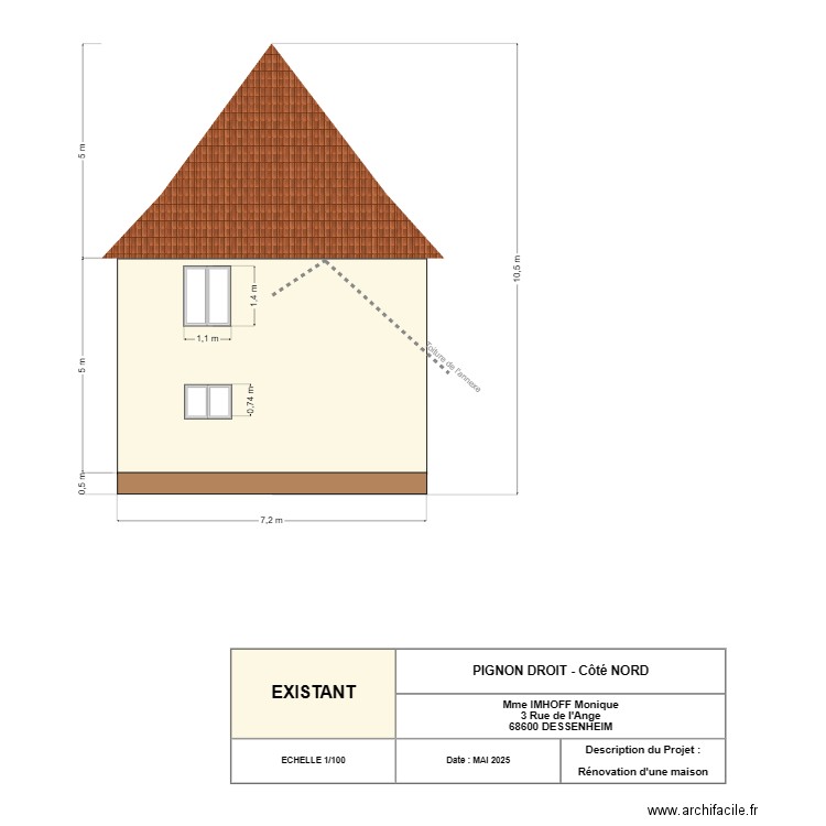 IMHOFF FACE NORD EXISTANT. Plan de 0 pièce et 0 m2