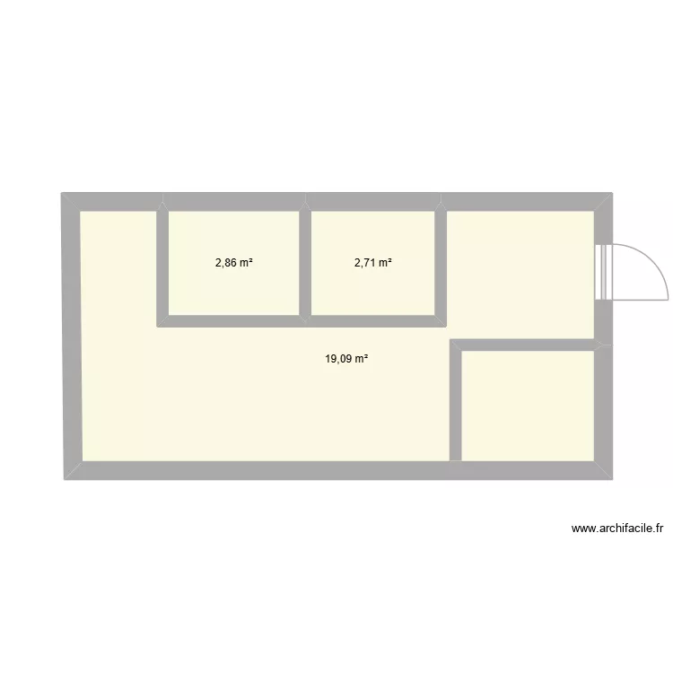 maison. Plan de 3 pièces et 25 m²