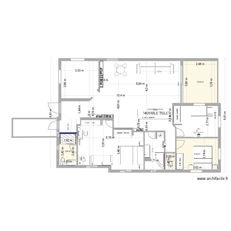 1ETAGE DEF. Plan de 4 pièces et 26 m2