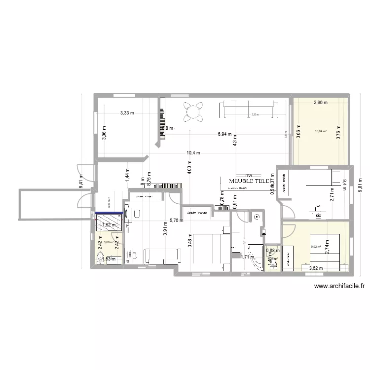 1ETAGE DEF. Plan de 4 pièces et 26 m²