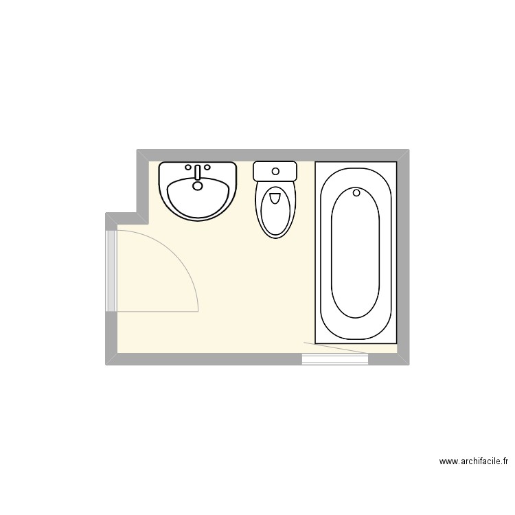 SDB Hauw. Plan de 1 pièce et 4 m2