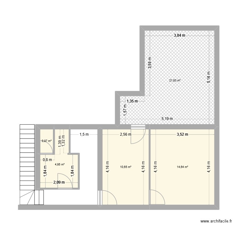 Local commercial_étage_Saumur. Plan de 5 pièces et 53 m2