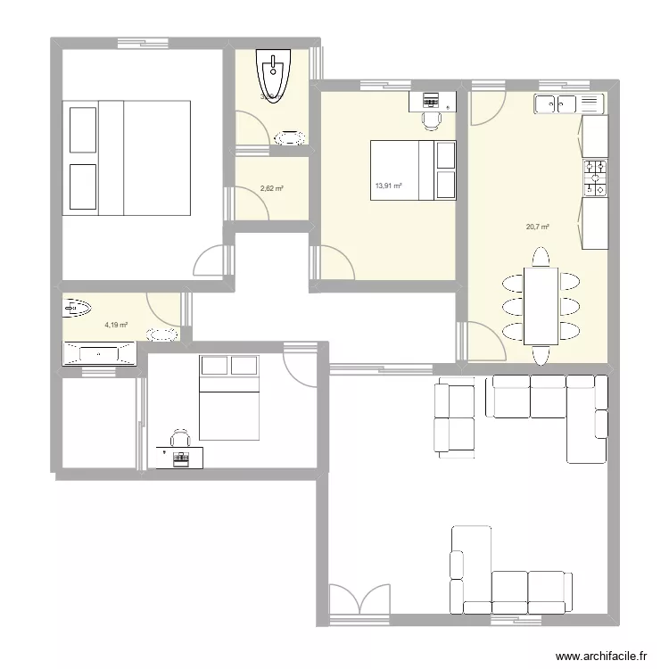 ghazalla. Plan de 5  et 45 m²