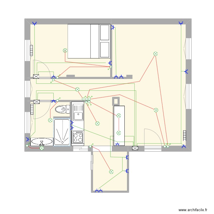 Virgine. Plan de 5 pièces et 43 m2