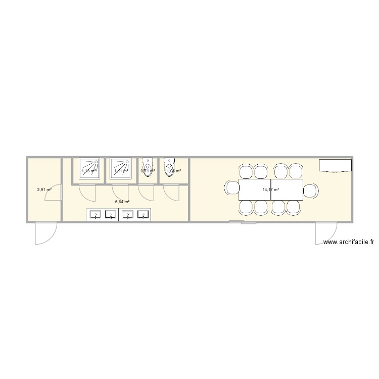EAB CHATIER TERNAY - LES MARELLES. Plan de 7 pièces et 28 m2