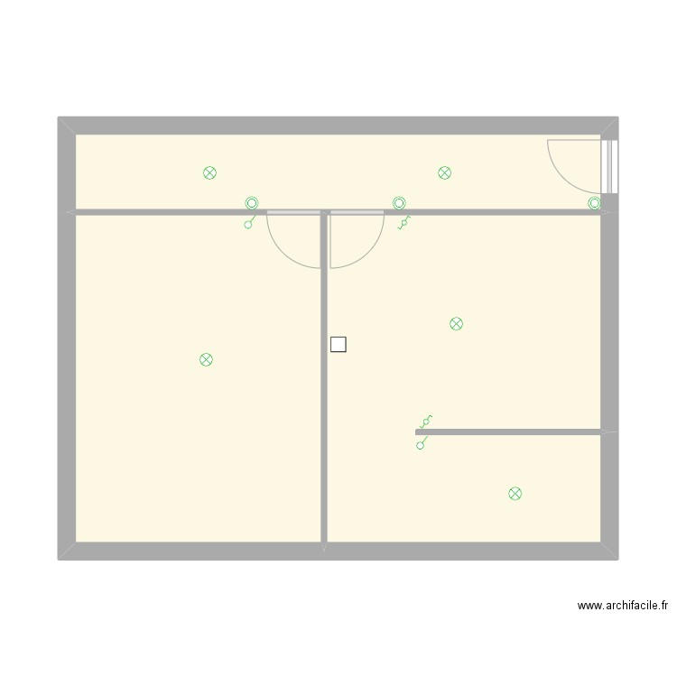 IE Unifilaire. Plan de 3 pièces et 47 m2