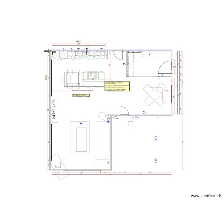 plan salon salle à manger. Plan de 0 pièce et 0 m2