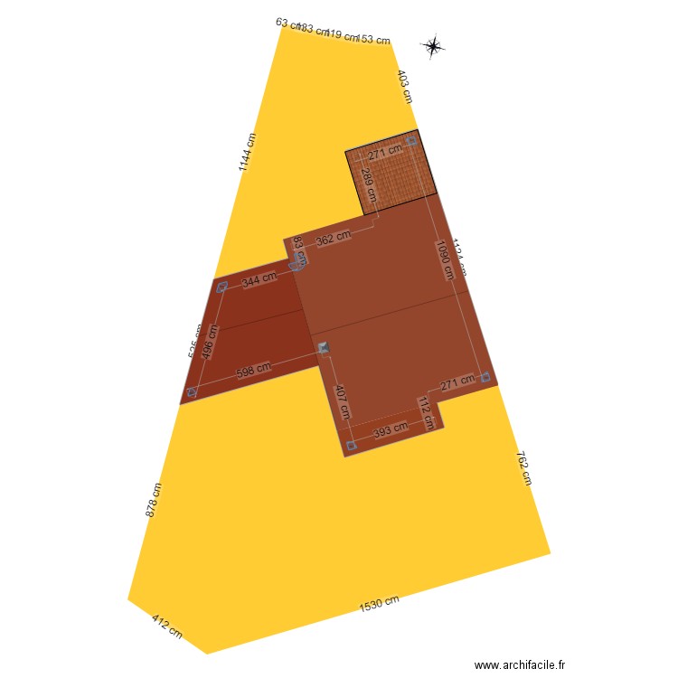 plan de masse. Plan de 1 pièce et 84 m2