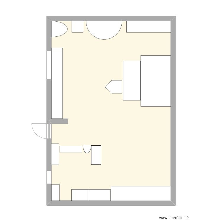 efzef. Plan de 1 pièce et 61 m2