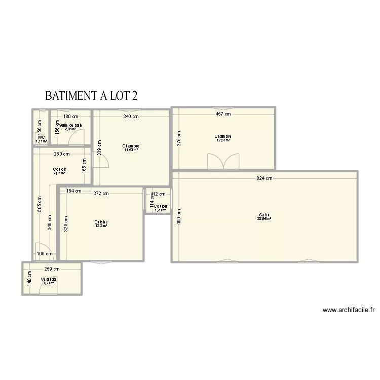 BATIMENT  A LOT 2. Plan de 